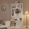 3-in-1 Entryway Hall Tree with Bench & Shoe Storage, Multifunctional Coat Rack and Shoe Bench, Wood Hallway Organizer for Entry, Mudroom - 3 of 4