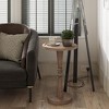 COZAYH Pedestal Tray Top End Table for Holding Drinks, Lamps or Plants, Farmhouse & Rustic Style for Living Room or Bedroom, Brown - 4 of 4