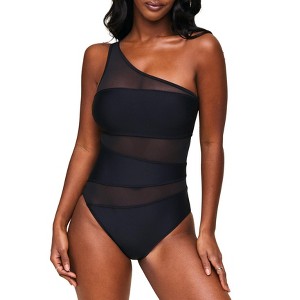 Adore Me Women's Kimora One Piece Swimwear S / Jet Black. - 1 of 4