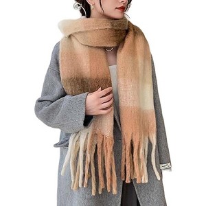 MSDC Winter Women Warm Scarf Long Shawl Large Scarves Cold Weather Thick Blanket Scarfs Colorful Plaid - 1 of 4