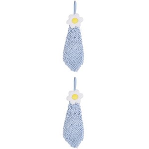 REGALWOVEN Chenille Soft Absorbent Flower Hanging Hand Towels for Bathroom 2 Pcs - 1 of 4