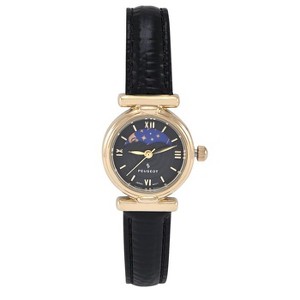 peugeot women's 14k gold plated tank leather dress watch Peugeot Women's Small Dress Watch Brown Leather Strap main image 1