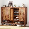 Tribesigns 5-Tier Rattan Shoe Cabinet, Freestanding Shoe Organizer Rack with Ventilated Doors - 3 of 4