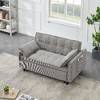 CAVINAS Futon Sofa Couch Pullout Bed, 3 in 1 Convertible Sleeper Sofa Bed, Loveseat Sofa,  Couches for Living Room with Backrest, Toss Pillow, Pocket - 2 of 4