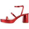 Journee Collection Womens Samilee Metallic Vegan Leather Platform Sandals - 2 of 4