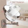 FASCINATE Rechargeable Wall Mounted Lighted Makeup Mirror 1X/10X and 3 Color Lights, 2-Sided Dimmable LED Lights, Extended Arm 360° Swivel - 4 of 4