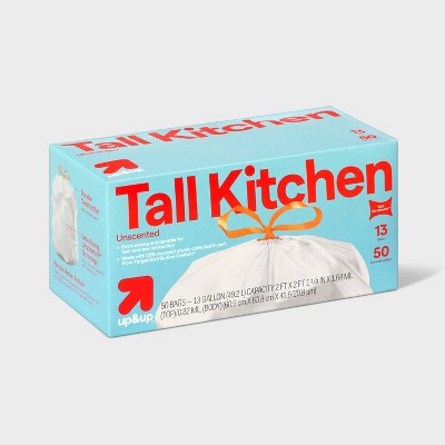 UltraStretch Tall Kitchen Drawstring Trash Bags - Unscented - 13gal/50ct - up&up™
