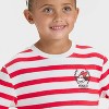 Toddler Girls' Disney Minnie Mouse Striped Fleece Sweatshirt - Red - 2 of 4