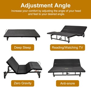 VYNXARIA Queen Adjustable Bed Frame in Black: Head & Foot Tilt, Wireless Zero - Gravity Motor, 4 USB Ports, Under - Bed Night Lights - 1 of 4