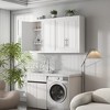 Bathroom Kitchen Wall Cabinet, Medicine Cabinet Over Toilet, Laundry Room Cabinet with Doors and Storage Shelves, White - 2 of 4