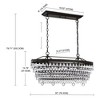 4-Light Bronze Crystal Dimmable Tiered Chandelier - 2 of 4