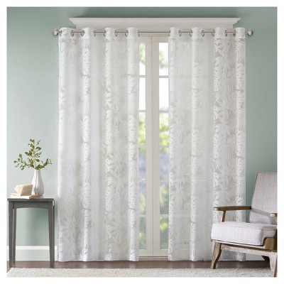 Maui White Sheer Grommet Top Window Drapes
