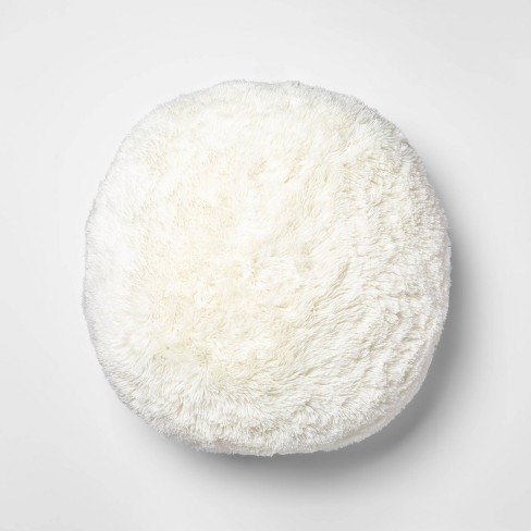 Faux Fur Floor Pillow Cream - Pillowfort™ - image 1 of 4