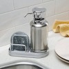 iDESIGN York Ergo Stainless Steel Soap & Sponge Sink Organizer Caddy Brushed/Polished: Metal, Hand Wash, 8" Height - 4 of 4