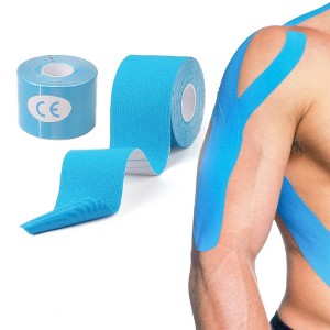 LotFancy 2 Rolls Kinesiology Tape,Cotton Elastic Premium Athletic Tape, 16‘ x 2", Blue - 1 of 4