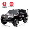 Coucheta 12V Licensed Toyota Land Cruiser Police SUV w/ Remote Control, 2-Seater Kids Ride-On with 2 Motors, 3 Speeds,LED Lights&Music for Boys/Girls - 3 of 4