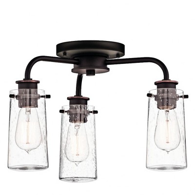 Braelyn 11.25" Olde Bronze Mini Chandelier with Clear Seeded Glass