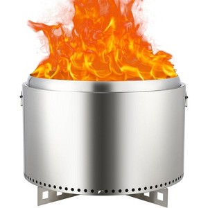 Acekool 27" Smokeless Stainless Steel Fire Pit with Removable Stand & Ash Pan, Outdoor Wood Burning Firepit - 1 of 4
