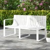 Tangkula Patio Loveseat 2-Person Bench w/ Curved Backrest Slatted Design for Backyard - 2 of 4