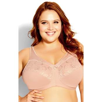 Curvy Couture Women's Plus Size Silky Smooth Micro Unlined Underwire Bra  Sweet Tea 46C