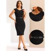 INSPIRE CHIC Women's Cap Sleeve Work Belted Elegant Sheath Dress - 2 of 4