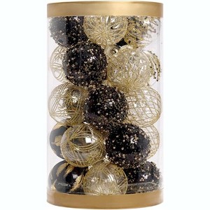 25 Pcs Christmas Ball Ornaments, 2.36 Inch Clear Christmas Tree Decorations, Shatterproof PVC Halling Balls Ornaments Set - 1 of 4