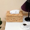 LunaLulinlk Tissue Box Cover Rectangular, Household Tissue Storage Organizer,Hand Woven Wicker Tissue Holder, 9 x 5.12 x 3.54", Natural - 2 of 4