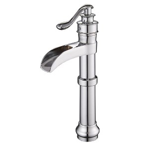 BWE Waterfall Single Hole Single-Handle Vessel Bathroom Faucet With Pop-up Drain Assembly - 1 of 4