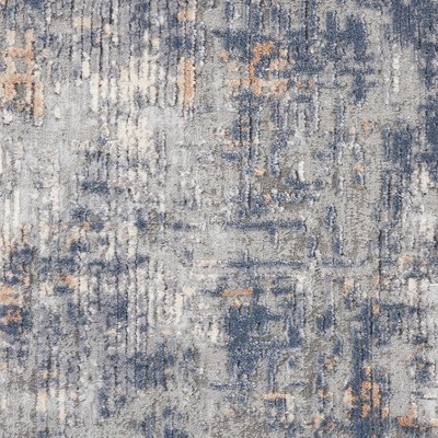 Rustic Grey and Beige Abstract Synthetic Area Rug 4' x 6'