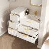 KWPZQEB Wall Mounted Floating Cabinet with Ceramic Sink & Side Cabinet Combo, Rectangular Vanity W/ Drawers & Door, Storage Cabinet for Bathroom - 2 of 4