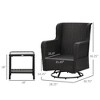 Patio Bistro Set, Porch Furniture with 360 Degree Rotation & Rocking Function, 28.25"x30.75"x36.25" - 3 of 4