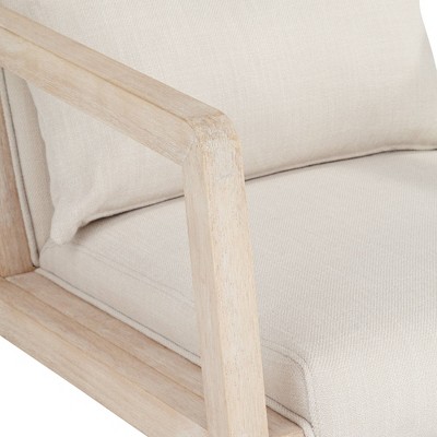 Ava Light Cream and Washed Wood Modern Rocking Chair
