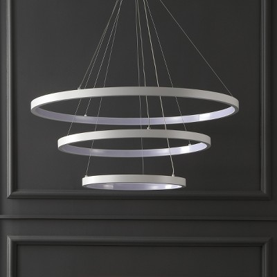 White 3-Tier LED Halo Chandelier