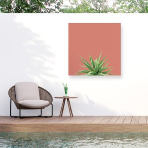 "Succulent Simplicity I Coral" Outdoor Canvas - 1 of 4