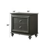 Gulches Nightstand, 30 Inch High in Metal - Gray Finish, Equipped with 2 Drawers and Wooden Legs - 4 of 4