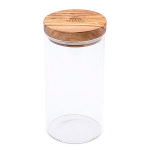 Berard Glass Storage Jar With Olive Wood Lid, 30-Ounce - 1 of 4