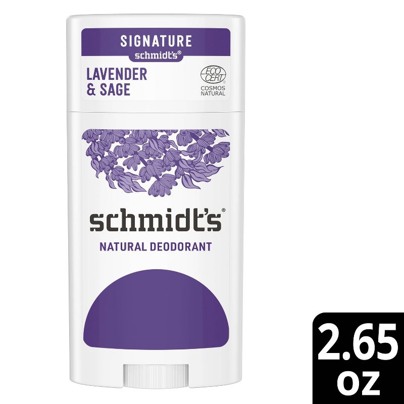 Schmidt&#39;s Lavender + Sage Aluminum-Free Natural Deodorant Stick - 2.65oz, 1 of 15
