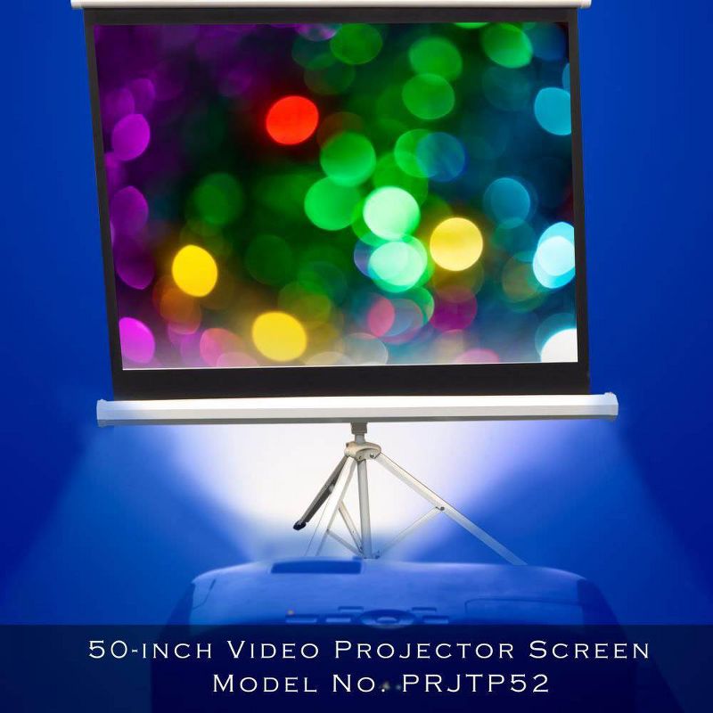 Pyle 50 Inch Fold Out Roll Up Video Projector Viewing Display Screen w/ Stand, 5 of 7