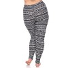 Women's Plus Size Printed Leggings - One Size Fits Most Plus - White Mark - 3 of 3