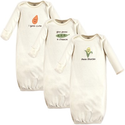 Touched by Nature Baby Organic Cotton Long-Sleeve Gowns 3pk
