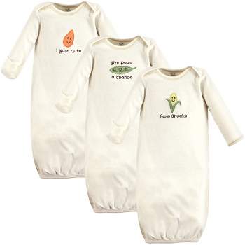 Touched by Nature Baby Organic Cotton Long-Sleeve Gowns 3pk