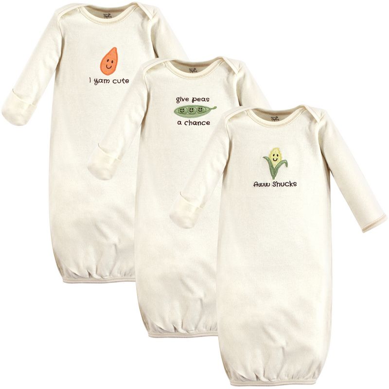 Touched by Nature Baby Organic Cotton Long-Sleeve Gowns 3pk, 1 of 3