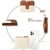 FATMOON Slim RFID Women's Wallet – Vegan Leather Card Holder with Zipper Pocket, Compact for Travel Going Out Shopping(Beige and Brown) - 4 of 4