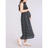 Women's Sleeveless Ruffle Shoulder Smocked Maxi Dress | Motherhood Maternity - 3 of 4
