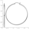 Black Bow Jewelry 2.75mm x 50mm Polished 14k White Gold Domed Round Hoop Earrings - 4 of 4