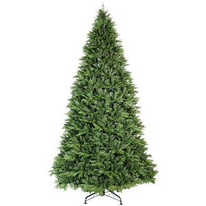 6.5FT Premium PE/PVC Tree 2225 Tips Realistic Needles Easy Fluff Hinged Metal Stand Indoor Outdoor - 1 of 4
