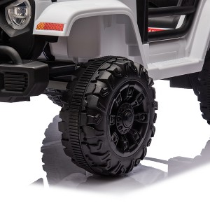 Racxily Dual Drive Kids Ride On Electric Car for 2-4 Years with, Bluetooth, Four-Wheel Suspensionwith LED Headlights, USB Music & Remote Control - 1 of 4