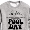 Boys' - Peanuts - Snoopy Pool Day Graphic Long Sleeve Fleece Sweatshirt - 2 of 4