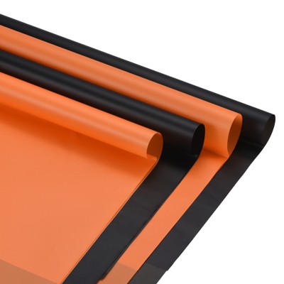 Unique Bargains Decorative DIY Craft Bouquet Gift Packaging Wrap Paper 22.4" x 22.4" 40 Sheets Black Orange