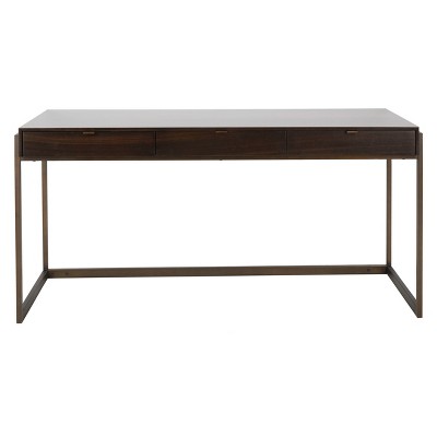 Genevieve 3-Drawer Writing Desk Smoked Eucalyptus - Safavieh